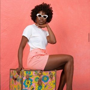 Big Bud Press Corduroy Trouser Shorts in Flamingo Pink